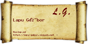 Lapu Gábor névjegykártya